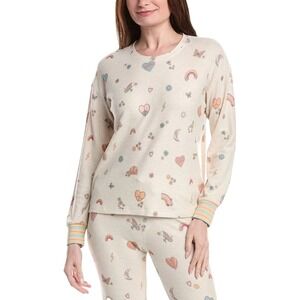PJ Salvage Sunshine On My Mind Pajama Set Womens XL Light Oatmeal NWT